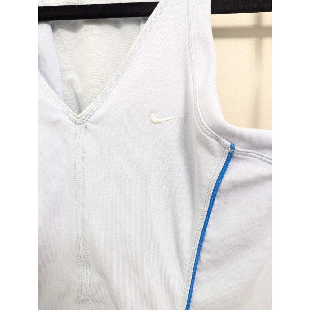 Y2K Nike Tennis Dress Blue Sleeveless Women's Size L Court Tennis Prep